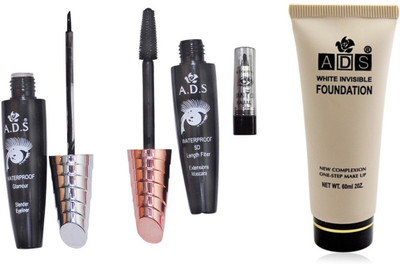 

ADS Eyeliner, Mascara, Foundation and Kajal(Set of 4)