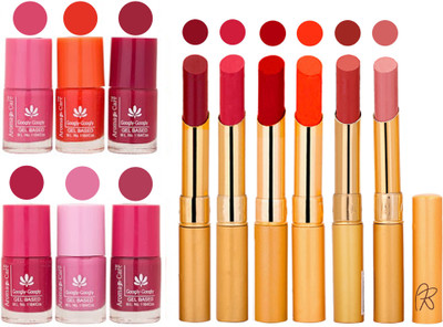

Aroma Care Quick Dry Nail Polish and Rythm Lipstick Combo 1803201902(Set of 12)