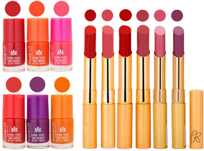 Aroma Care Nail Polish Set and Rythm Lipstick Sets ( Modern Shades) 1803201758(Set of 12)