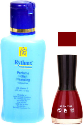 

Rythmx Berry Red Shades Nail Polish With Extra Strenth Polish remover 48039(Set of 2)