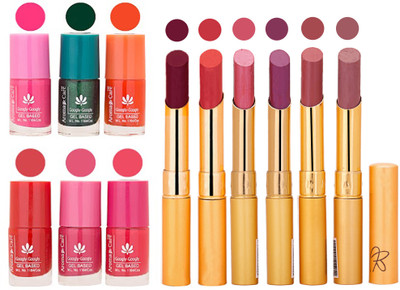 

Aroma Care Perfect Combo of Nail Polish and Rythm Lipstick Popular Shades in Wholesale Rate 2332017144(Set of 6)