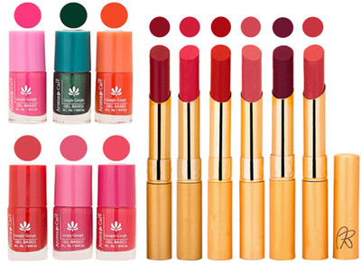 

Aroma Care Perfect Combo of Nail Polish and Rythm Lipstick Popular Shades in Wholesale Rate 2332017003(Set of 12)