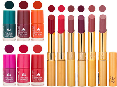 

Aroma Care Famous Combo of Nail Polish with Rythm Long Lasting Lipstick Sets 183201742(Set of 12)