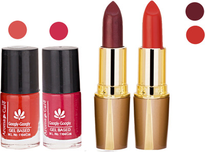 

Aroma Care Orange Nail Polish + Brown Lipstick Combo 2907201610(Set of 4)