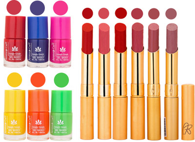 

Aroma Care Makeup Women Nail Polish and Exclusive Long Lasting Lipstick Set 60(Set of 12)