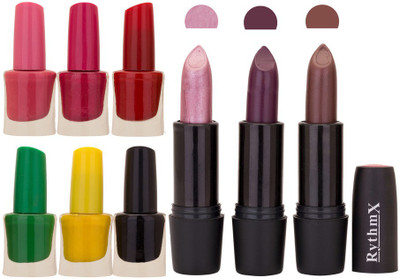 

Rythmx NEW STB RYTH BLK LIPSTICKS AND NAIL POLISH IMPORTANT COMBO 27(Set of 9)