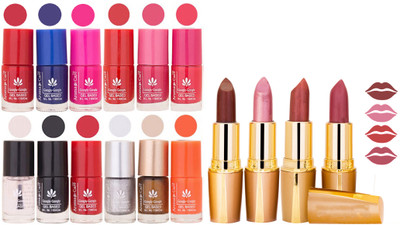

Aroma Care Lot of 12-piece Surprise Nail Polish Set and Rythm Lipsticks Combo 17(Set of 16)