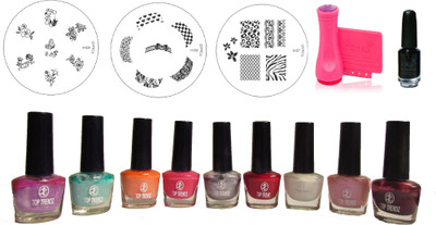 

Konad Set of 15 Combo 9 Nail Paints & Stamping Nail art(Set of 15)