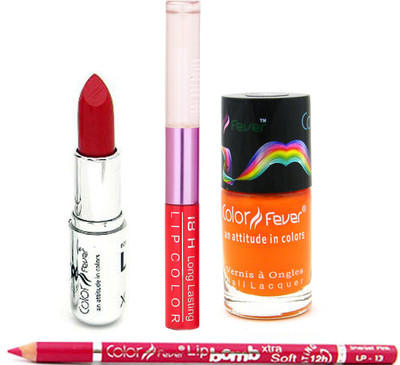 

Color Fever Lipstick+ Nail Polish Combo 512(Set of 4)