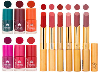 

Aroma Care Famous Combo of Nail Polish with Rythm Long Lasting Lipstick Sets 183201781(Set of 12)