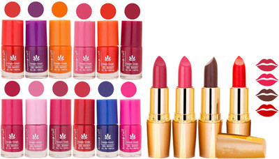 

Aroma Care All About Nail 12 Piece Color Nail Lacquer Combo Set + 4 Rythm Creamy Matte Lipstick Combo 203(Set of 16)