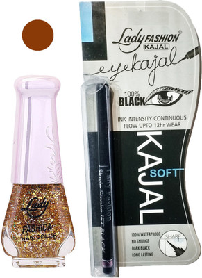 

Lady Fashion Nail Polish and Kajal Combo 2010201645(Set of 2)