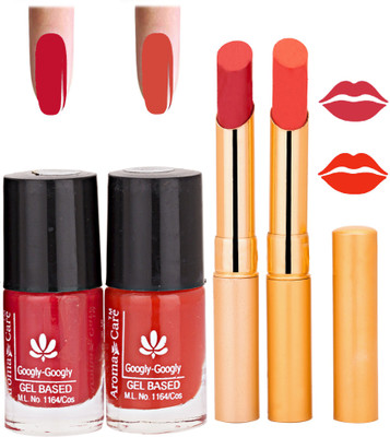 

Aroma Care Nail Polish Orange Lipstick Combo 048(Set of 4)