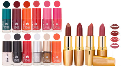 Aroma Care Lot of 12-piece Surprise Nail Polish Set and Rythm Lipsticks Combo 26(Set of 16)