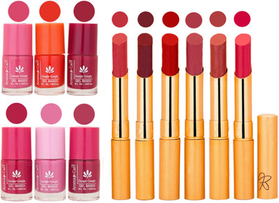 

Aroma Care Quick Dry Nail Polish and Rythm Lipstick Combo 1803201947(Set of 12)