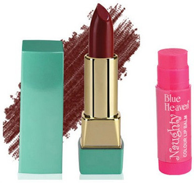 

Blue Heaven Mintz Glossy Lipstick (Eternal Red) & Naughty Color Lip Balm (Bubble Gum)(Set of 2)