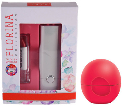 

Blue Heaven Florina Glossy Lipstick (Radient Red) & Lip Balm Strawberry (8 GM)(Set of 2)