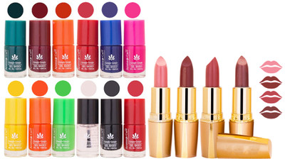 

Aroma Care Lot of 12-piece Surprise Nail Polish Set and Rythm Lipsticks Combo 119(Set of 16)