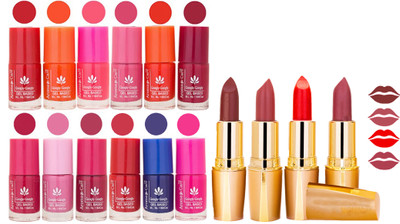 

Aroma Care Lot of 12-piece Surprise Nail Polish Set and Rythm Lipsticks Combo 182(Set of 16)