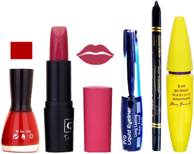 

Rythmx Lipstick, Nail Polish, Eyeliner,Black Kajal Makeup Combo Kit 1319(Set of 5)