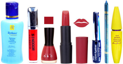 

Rythmx Remover + OTG Lipstick And Nail Polish, Eyliner, Sindoor, Kajal, Mascara Makeup Combo(Set of 7)