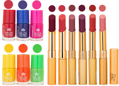 

Aroma Care Makeup Women Nail Polish and Exclusive Long Lasting Lipstick Set 141(Set of 12)