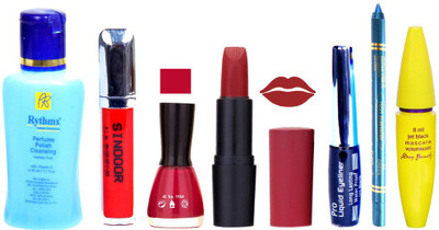 

Rythmx Remover + OTG Lipstick And Nail Polish, Eyliner, Sindoor, Kajal, Mascara Makeup Combo(Set of 7)