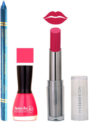 

Rythmx Lipstick , Nail Polish And Turquoise Blue Kajal Makeup Combo 1118(Set of 3)