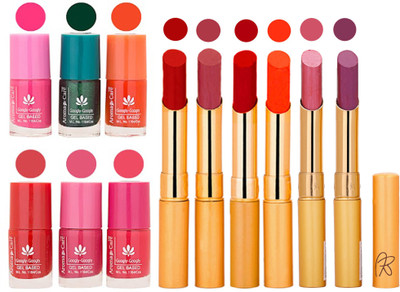 

Aroma Care Perfect Combo of Nail Polish and Rythm Lipstick Popular Shades in Wholesale Rate 2332017122(Set of 12)