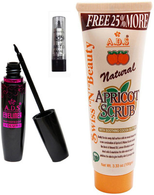 

ADS 1625 Eyeliner, Kajal, Scrub (100gm)(Set of 3)