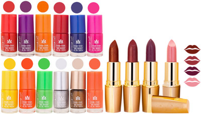 Aroma Care Lot of 12-piece Surprise Nail Polish Set and Rythm Lipsticks Combo 71(Set of 16)
