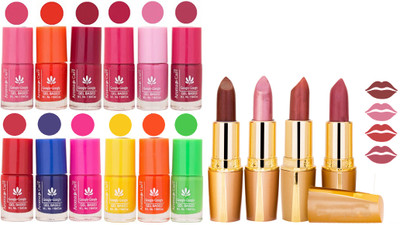 

Aroma Care Lot of 12-piece Surprise Nail Polish Set and Rythm Lipsticks Combo 15(Set of 16)