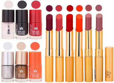 

Aroma Care 6 Nail Polish Set Rythm 6 Pcs Lipstick 6 Awesome Color for Fashion Women 2332017139(Set of 12)