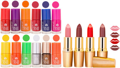

Aroma Care Lot of 12-piece Surprise Nail Polish Set and Rythm Lipsticks Combo 147(Set of 16)