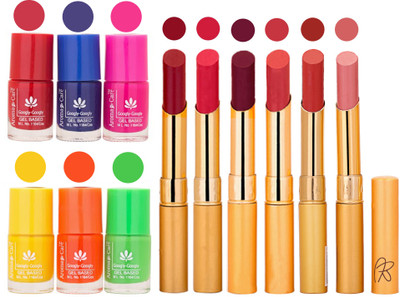 

Aroma Care Makeup Women Nail Polish and Exclusive Long Lasting Lipstick Set 29(Set of 12)