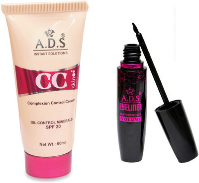 ADS CC Cream (SPF-20)/ Waterproof Eyeliner(Set of 2)