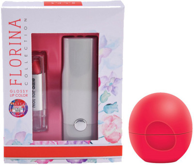 

Blue Heaven Florina Glossy Lipstick (Rose Blossom) & Lip Balm Strawberry (8 GM)(Set of 2)