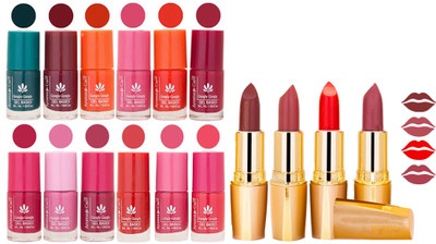 

Aroma Care Lot of 12-piece Surprise Nail Polish Set and Rythm Lipsticks Combo 174(Set of 16)