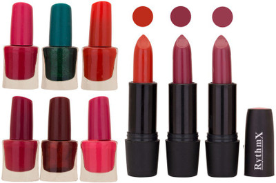 

Rythmx NEW STH RYTH BLK LIPSTICKS AND NAIL POLISH IMPORTANT COMBO 24(Set of 9)