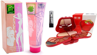 

ADS Cleansing Apple scrub gel / Kajal With 8010 Makeup Kit(Set of 3)