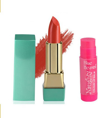 

Blue Heaven Mintz Glossy Lipstick (Baked Brick) & Naughty Color Lip Balm (Bubble Gum)(Set of 2)