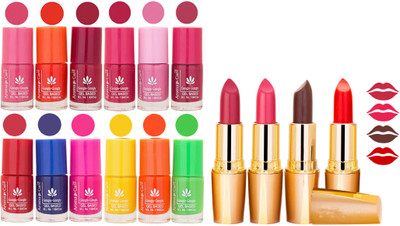 

Aroma Care All About Nail 12 Piece Color Nail Lacquer Combo Set + 4 Rythm Creamy Matte Lipstick Combo 205(Set of 16)