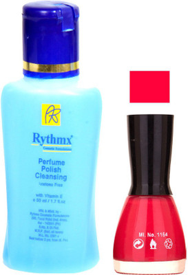 

Rythmx Denim Pink Shades Nail Polish With Extra Strenth Polish remover 48060(Set of 2)