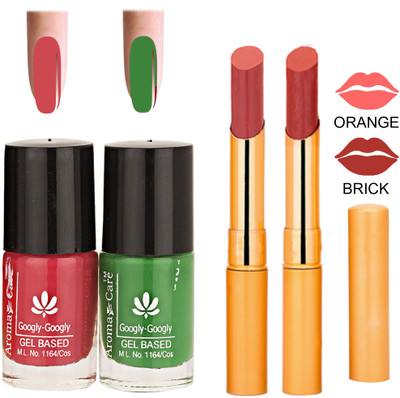 

Aroma Care Nail Polish RHYTHM Orange Lipstick Combo 105(Set of 4)