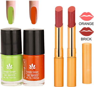

Aroma Care Nail Polish RHYTHM Orange Lipstick Combo 101(Set of 4)