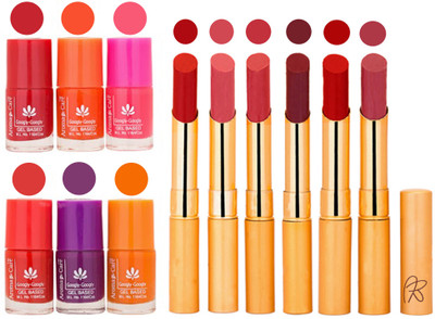 

Aroma Care Nail Polish Set and Rythm Lipstick Sets ( Modern Shades) 1803201746(Set of 12)