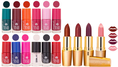 

Aroma Care Lot of 12-piece Surprise Nail Polish Set and Rythm Lipsticks Combo 61(Set of 16)