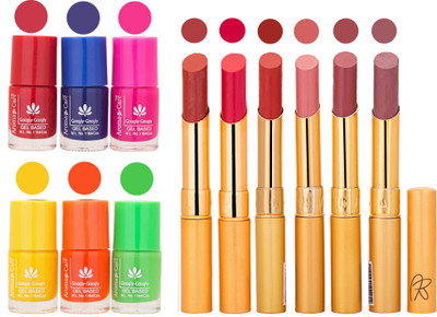 

Aroma Care Makeup Women Nail Polish and Exclusive Long Lasting Lipstick Set 155(Set of 12)