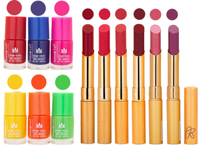 

Aroma Care Makeup Women Nail Polish and Exclusive Long Lasting Lipstick Set 15(Set of 12)