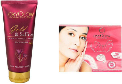 

Oxyglow Golden Glow Gold & Saffron Face Wash & Pearl Facial Kit 73gm(Set of 2)